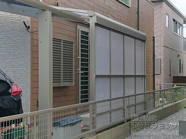 宮崎県日向市ののストックヤード スピーネストックヤードF型 パネルタイプ スクリーン仕様 積雪〜20cm仕様 施工例