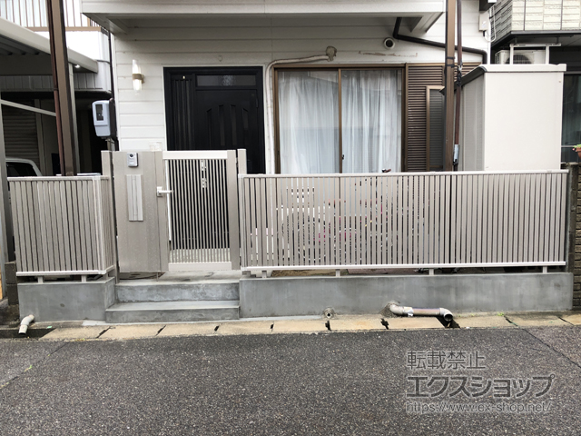 愛知県春日井市ののフェンス・柵 シンプレオフェンス4型 たて太格子 自由柱施工 施工例