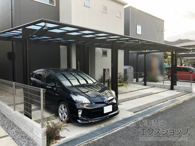 滋賀県湖南市ののカーポート エフルージュ ツイン 積雪〜20cm対応 施工例