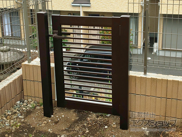 神奈川県秦野市のの門扉 プレシオス門扉 横格子 片開き 施工例