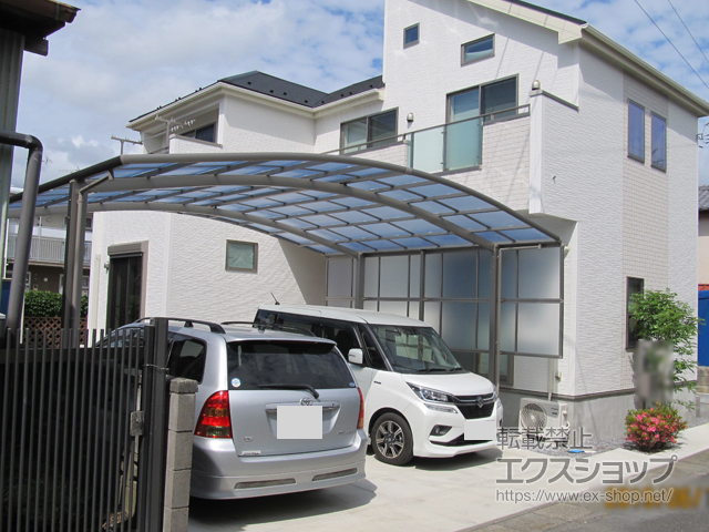 埼玉県加須市ののカーポート ネスカR (ラウンドスタイル) ワイド 積雪〜20cm対応 施工例