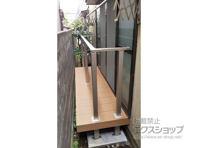 新潟県新潟市ののウッドデッキ マージウッドデッキ＋ルシアスデッキフェンスB01型〈笠木のみタイプ〉 施工例