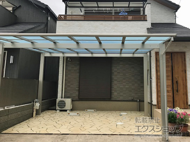 京都府京田辺市ののカーポート エフルージュ ツイン 積雪〜20cm対応 施工例