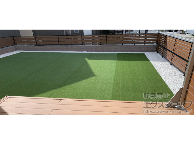 富山県氷見市ののフェンス・柵 モクアルフェンス 横板タイプ 自由柱施工 施工例