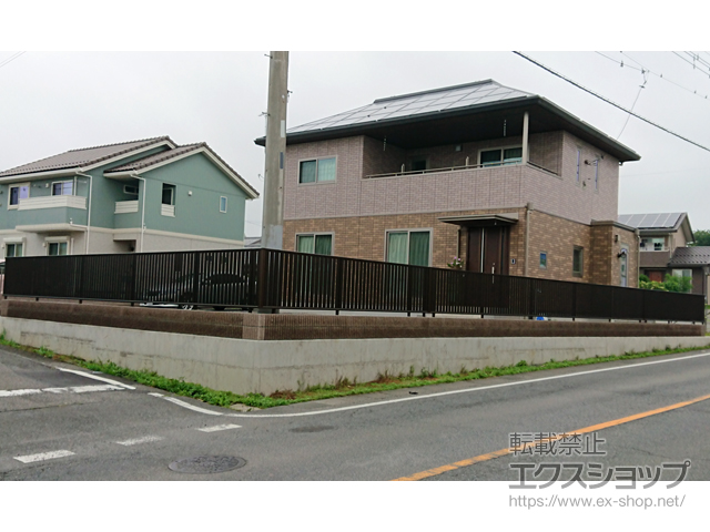 群馬県前橋市ののフェンス・柵 シンプレオフェンスST1型 縦スリット 自由柱施工 施工例