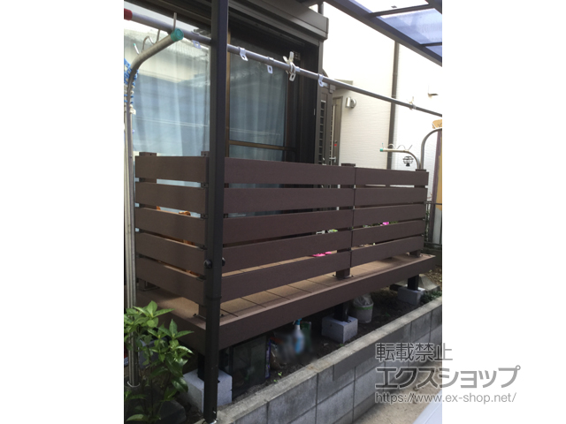 滋賀県草津市ののウッドデッキ マージウッドデッキ＋マージウッドデッキ ルーバーデッキフェンス 施工例