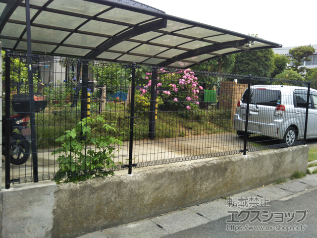 埼玉県八潮市ののフェンス・柵 メッシュフェンス M0 間仕切柱 施工例