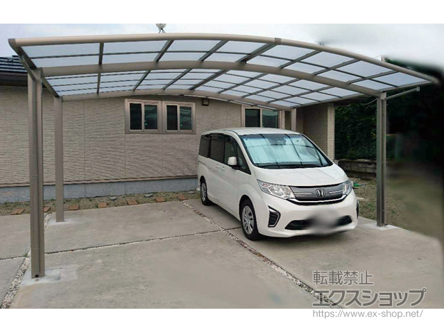 栃木県那須塩原市ののカーポート ネスカR (ラウンドスタイル) ワイド 積雪〜20cm対応 施工例