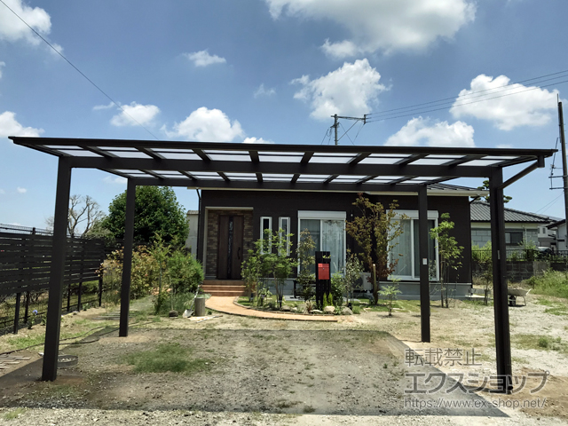 宮崎県都城市ののカーポート ソリッドポート ワイド 積雪〜20cm対応 施工例