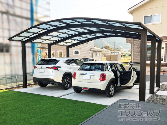 長野県松本市ののカーポート レイナツインポートグラン50 積雪50cm対応 ※柱6本仕様 施工例