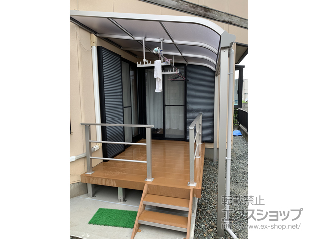 静岡県浜松市ののテラス屋根 ソラリア R型 テラスタイプ 単体 積雪〜20cm対応 施工例