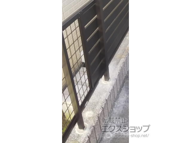 福岡県福岡市ののフェンス・柵 シンプレオフェンスM2型 縦井桁メッシュ 自由柱施工 施工例