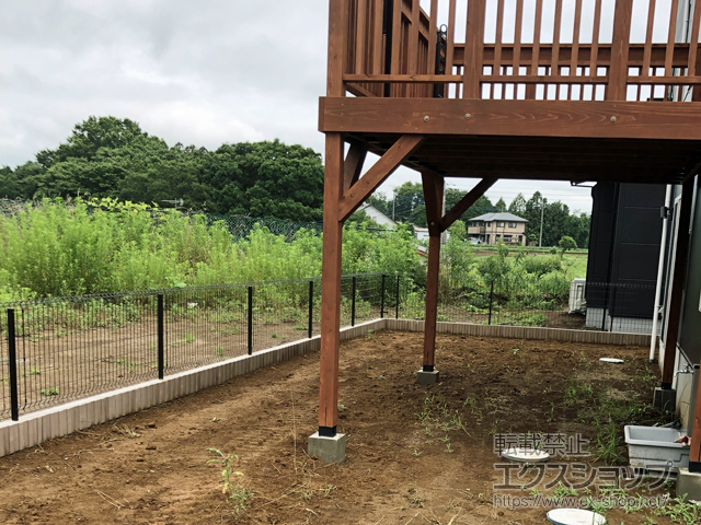 茨城県土浦市ののフェンス・柵 イーネットフェンス1F型 自由柱施工 施工例