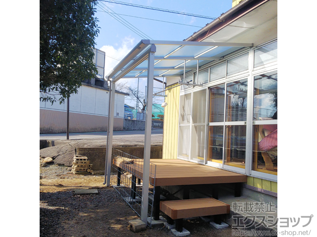 福島県郡山市ののテラス屋根 ソラリア F型 テラスタイプ 単体 積雪〜20cm対応 施工例