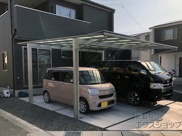 広島県福山市ののカーポート エフルージュ ツイン 積雪〜20cm対応 施工例