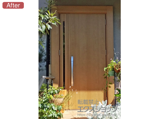 兵庫県神戸市のLIXIL リクシル（トステム）の玄関ドア リシェント玄関ドア3 断熱K4仕様 親子仕様(ランマ無)R M17型 ※タッチキー仕様(リモコンタイプ) 施工例