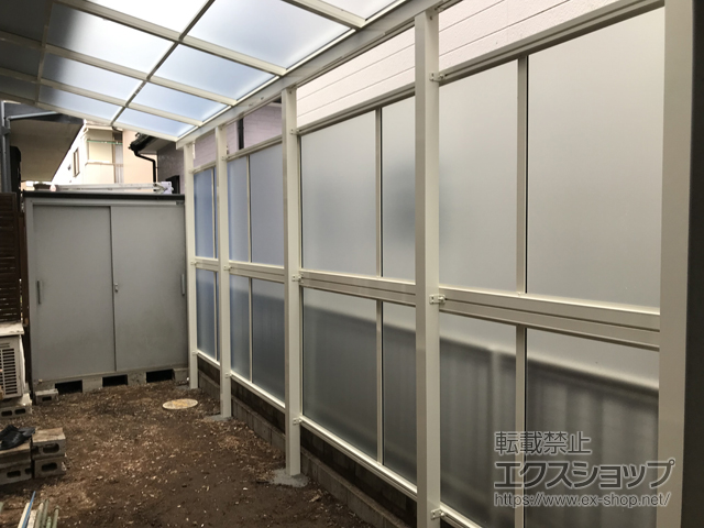 神奈川県相模原市ののテラス屋根 ソラリア F型 テラスタイプ 連棟 積雪〜20cm対応 施工例