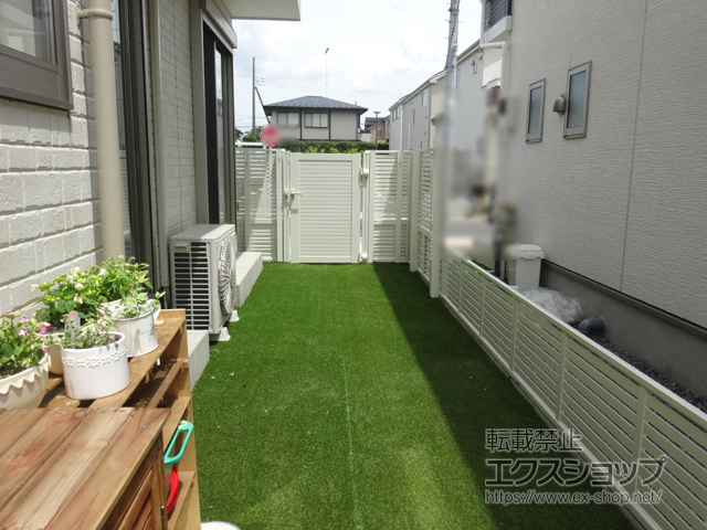 東京都東久留米市ののフェンス・柵 シンプレオフェンス3型 横太格子 自由柱施工 施工例