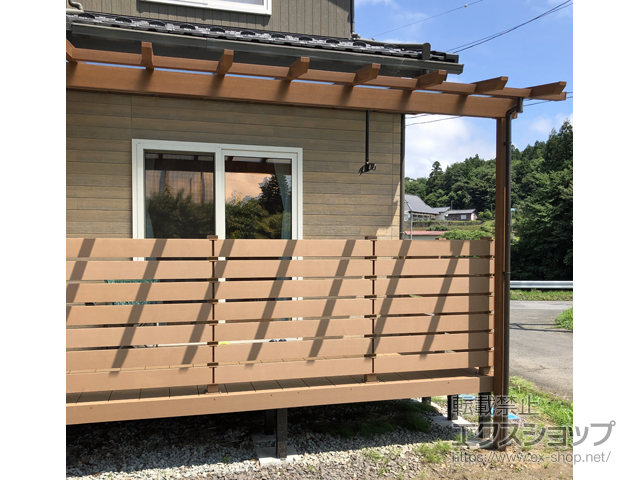 福島県福島市ののテラス屋根 サザンテラス (パーゴラ仕様) 1500 テラスタイプ 単体 積雪〜50cm対応 施工例