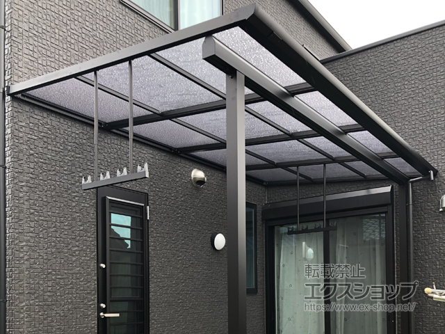 鹿児島県南さつま市ののテラス屋根 ソラリア F型 テラスタイプ 単体 積雪〜20cm対応 施工例