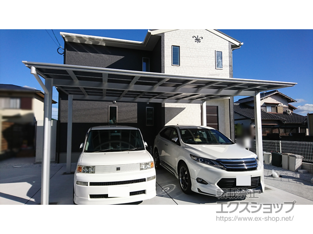 福岡県鞍手郡鞍手町ののカーポート ソリッドポート ワイド 積雪〜20cm対応 施工例