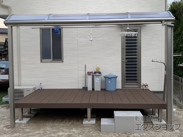 福岡県北九州市ののテラス屋根 ソラリア R型 テラスタイプ 単体 積雪〜20cm対応 施工例