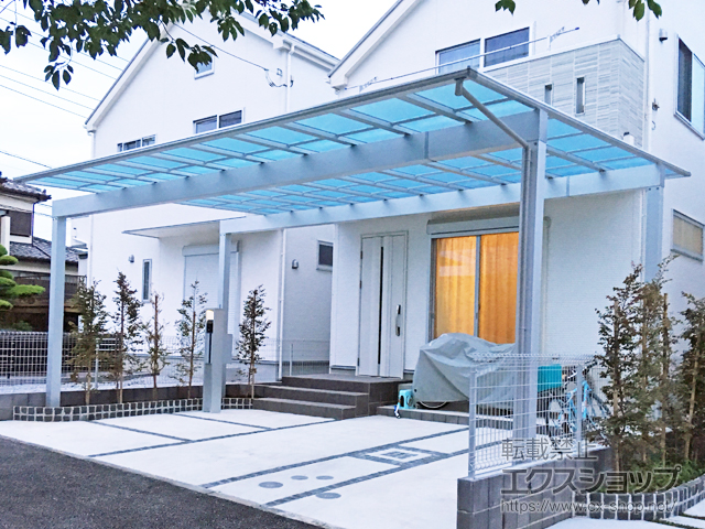 神奈川県横浜市ののカーポート エフルージュ ツイン 積雪〜20cm対応（梁2本/8ｍ以下） 施工例