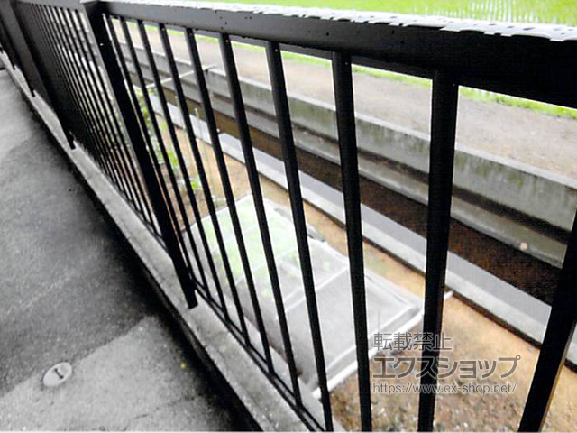 山口県宇部市ののフェンス・柵 ミエッタフェンス　防犯たて格子タイプ　自由柱施工 施工例