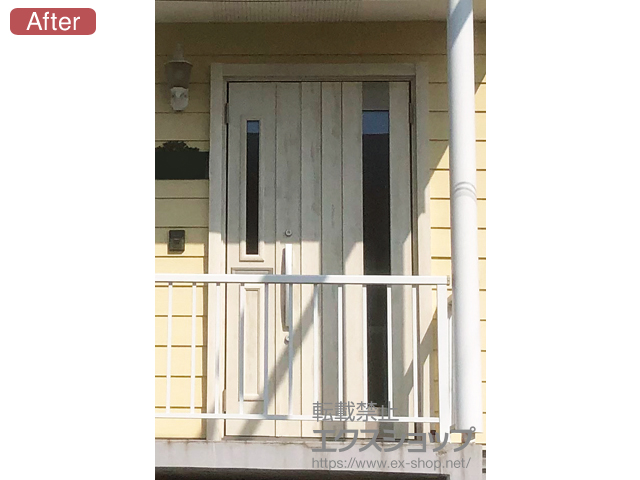 北海道石狩市のLIXIL リクシル（トステム）の玄関ドア リシェント玄関ドア3 断熱K2仕様 手動 親子仕様(ランマ無)R P77型 施工例