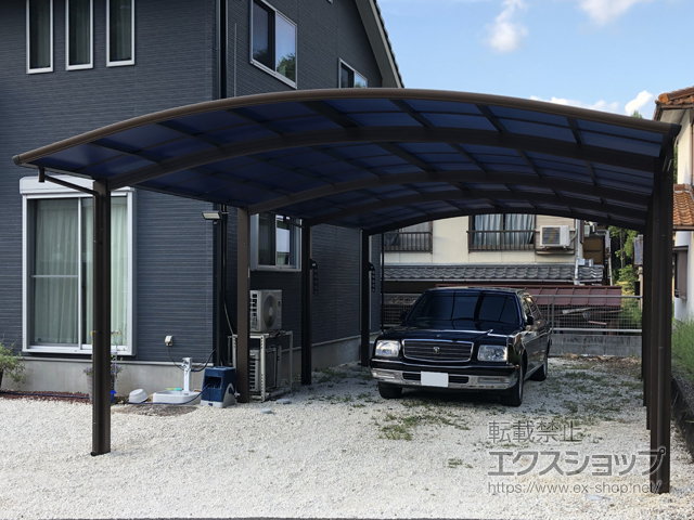 岐阜県山県市ののカーポート プレシオスポート ワイド 縦連棟 積雪〜20cm対応 施工例