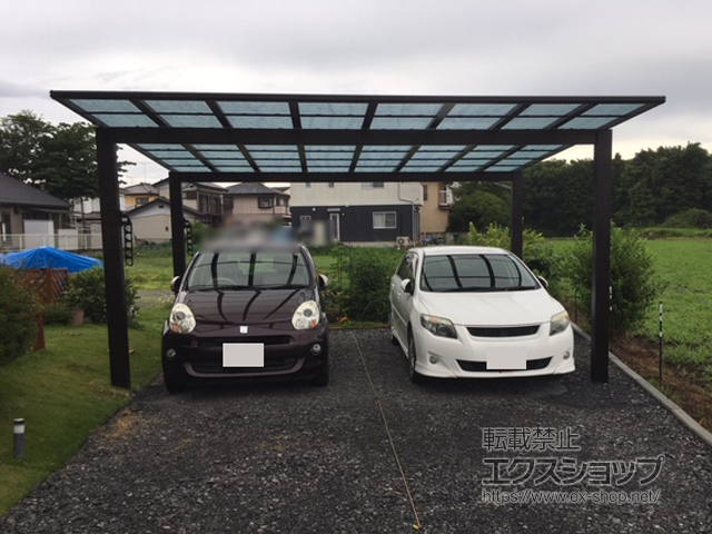 栃木県小山市ののカーポート エフルージュ ツイン 積雪〜20cm対応 施工例