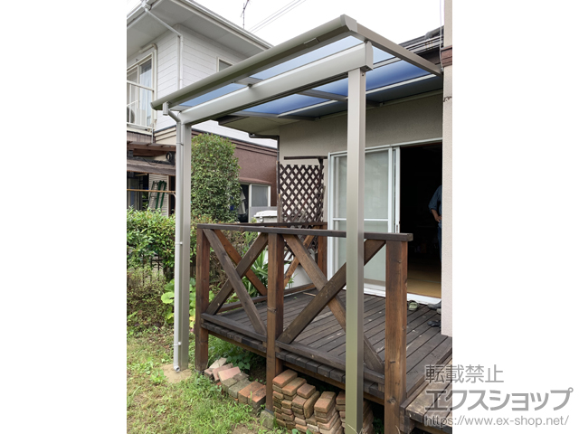 福岡県筑紫野市ののテラス屋根 ソラリア F型 テラスタイプ 単体 積雪〜20cm対応 *片入隅納まり 施工例