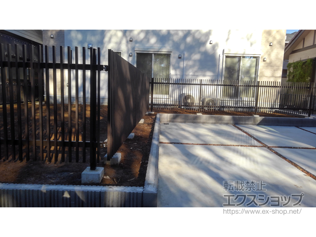 埼玉県北葛飾郡松伏町ののフェンス・柵 木目調 縦格子フェンス ETW50HC 施工例