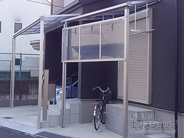 京都府城陽市ののテラス屋根 ソラリア F型 テラスタイプ 単体 積雪〜20cm対応 施工例