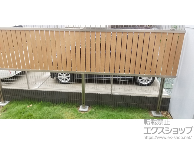 宮城県仙台市ののフェンス・柵 セレビューフェンスRP4型　太たてパネル　2段支柱　上段のみ設置 施工例