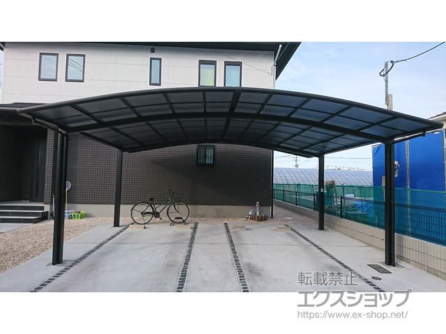 福岡県久留米市ののカーポート ネスカR (ラウンドスタイル) ワイド 積雪〜20cm対応 施工例