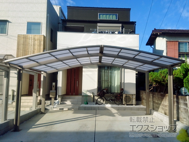 愛知県名古屋市ののカーポート ネスカR (ラウンドスタイル) M合掌 積雪〜20cm対応 施工例