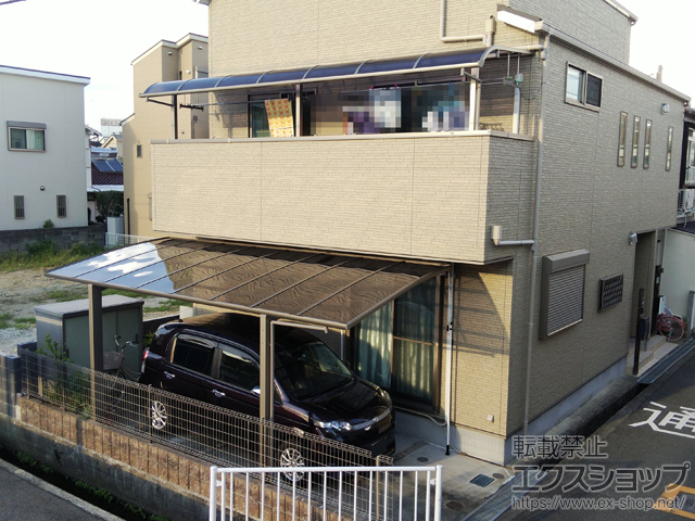 兵庫県尼崎市ののカーポート ネスカR (ラウンドスタイル) 積雪〜20cm対応 施工例