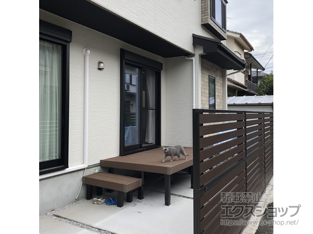 東京都西東京市ののフェンス・柵 モクアルフェンス 横板タイプ 2段支柱 自立建て用 施工例