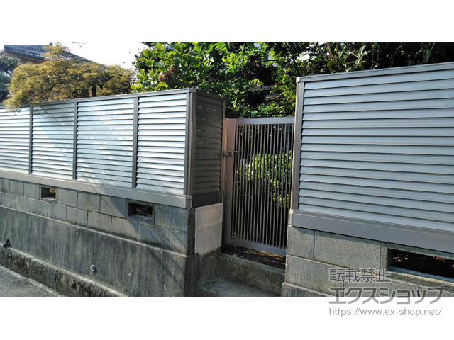 三重県四日市市ののフェンス・柵 プレスタフェンス 8型 横ルーバー フリーポールタイプ 施工例