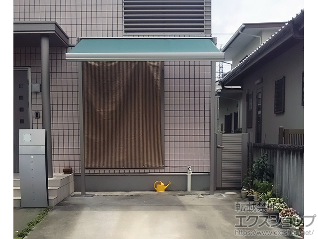 徳島県徳島市のLIXIL リクシル（トステム）のオーニング・日よけ 彩風 あやかぜ S型 手動式 独立納まり 施工例