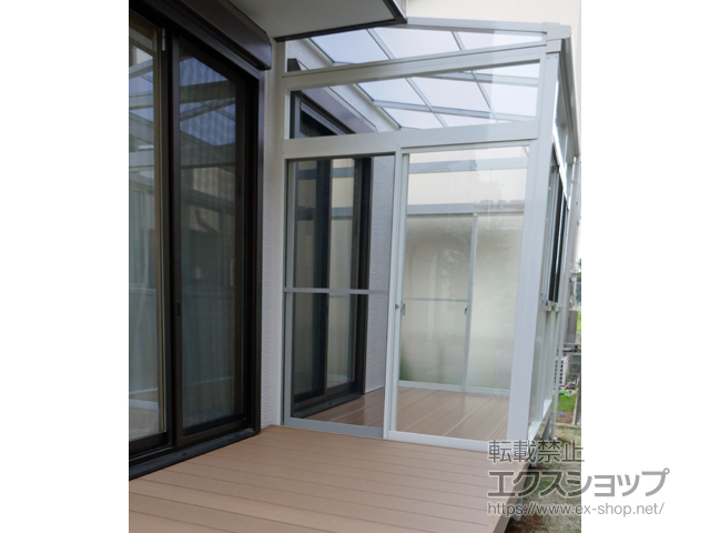 千葉県流山市ののテラス囲い・サンルーム サニージュ F型 床納まり ランマ付 積雪〜20cm対応 施工例