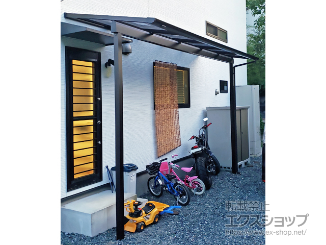 岡山県久米郡美咲町ののテラス屋根 ソラリア F型 テラスタイプ 単体 積雪〜20cm対応 施工例