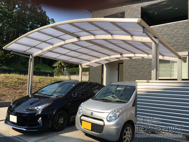 三重県名張市ののカーポート プレシオスポート ワイド 積雪〜20cm対応 施工例