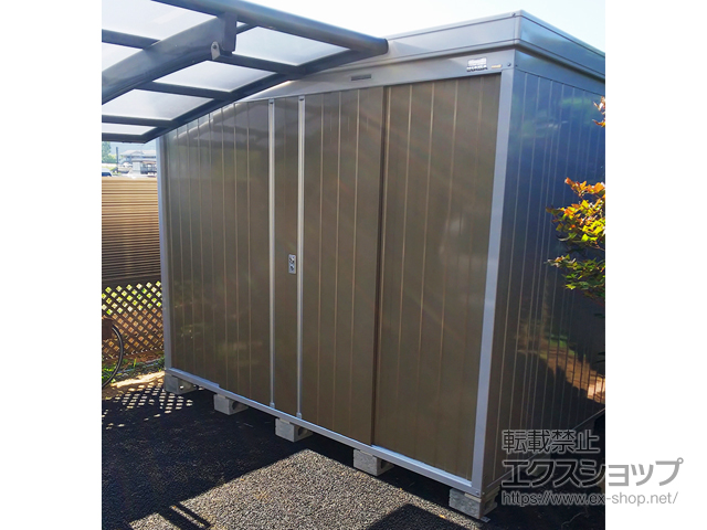 長野県安曇野市のの物置・屋外倉庫 ネクスタ 多雪地型 3050×2210×2375 NXN-65H-MB 施工例