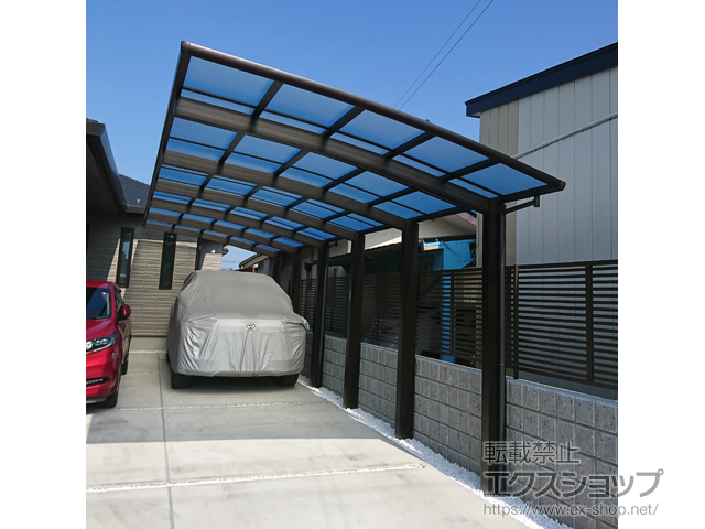 埼玉県深谷市ののカーポート レイナポートグラン50 縦連棟 積雪〜50cm対応 施工例