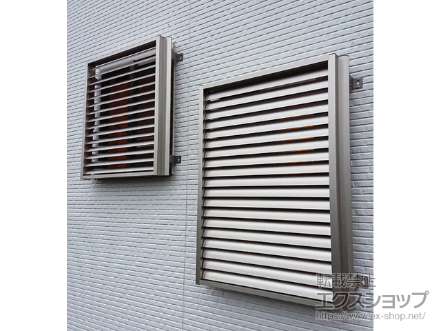 栃木県栃木市のの面格子・窓格子 多機能ルーバー 引違い窓本体 アルミルーバー 上下同時可動 施工例