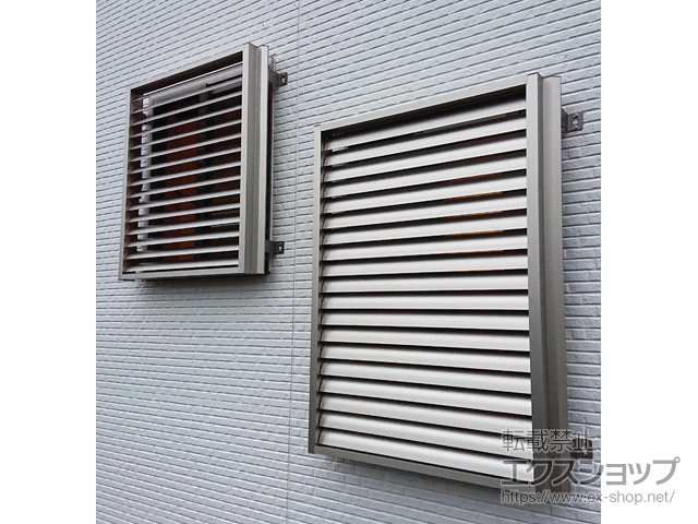 栃木県栃木市のの面格子・窓格子 多機能ルーバー 引違い窓本体 アルミルーバー 上下同時可動 施工例