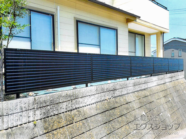 宮城県仙台市ののフェンス・柵 ミエーネフェンス 目隠しルーバータイプ 自由柱施工 施工例