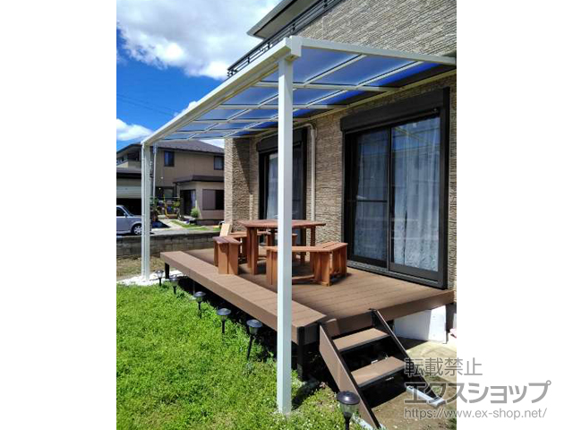 茨城県つくば市ののテラス屋根 ソラリア F型 テラスタイプ 単体 積雪〜20cm対応 施工例